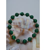 STONEAGE JEWELLERY Malahit Malakit Doğal Taşlı Bileklik (Altın / Dore)
