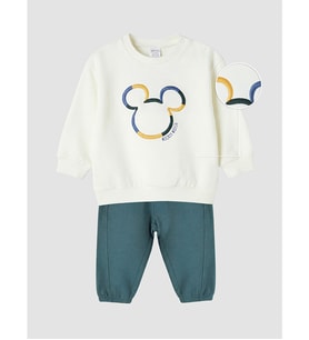 LCW baby Bej Mickey Mouse Nakışlı Erkek Bebek Takım