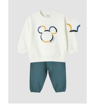 LCW baby Bej Mickey Mouse Nakışlı Erkek Bebek Takım