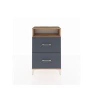 Arges Komodin Tek Raflı 2 Çekmeceli 60x30x96 Çam-Antrasit