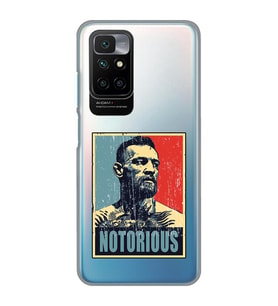 Redmi 10 2022 Uyumlu Conor Mcgregor Notorious Desenli Şeffaf Telefon Kılıfı