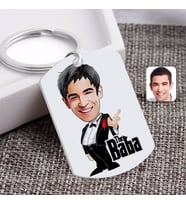 BK Gift Kişiye Özel Godfather Baba Karikatürlü Pleksi Anahtarlık-1 (Beyaz)