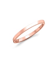 2 mm Klasik Düz Gümüş Yüzük Rose Kaplama