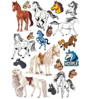 At Sticker Set-3 15 Parça Telefon, Tablet, Defter, Laptop Sticker