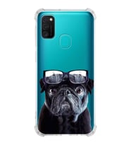 PrintiFy Samsung Galaxy M30S Uyumlu Köpek 3 Baskılı Şeffaf Köşe Korumalı Antişok Kılıf