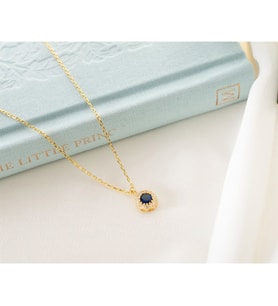 Saklı Takı 925 Ayar Gümüş Eylül Ayı Doğum Taşı ( Sapphire )  Kolye