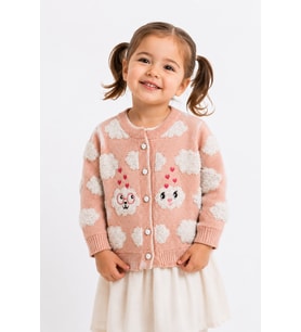 Kız Bebek Bulut Detaylı Hırka 23120