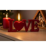 Muud Atelier Sevgililer Gününe Özel Love Yazılı Mum Kırmızı ve ya Beyaz