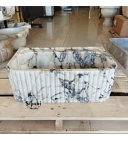 Fitilli Menekşe Mermer Lavabo