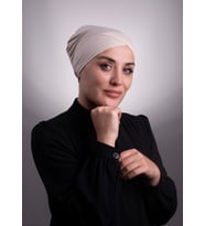 Bej Pratik Hazır Geçmeli İç Bone Viskon Kumaş Çapraz Tek Bantlı 3004_12