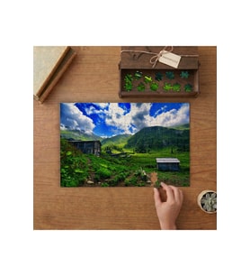 Doğa Manzarası - Yayla - Ahşap Ev Tasarımı 240 parça Ahşap Puzzle Ahşap Kutuda MP02063