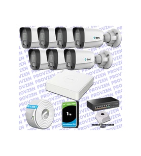 Provzen TTec Hikvision 7 Kameralı IP Full HD Mikrofonlu Güvenlik Kamerası