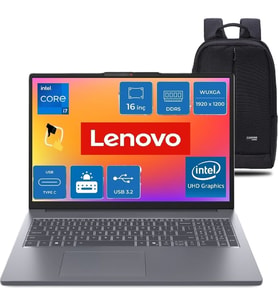 Lenovo Ideapad Slim 3 16IRH10 Intel Core I7 13620H 16GB 512 SSD Freedos 16" Fhd Taşınabilir Bilgisayar 83K2001VTR Snertech Çanta Hediye