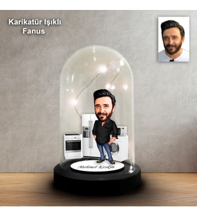 KİŞİYE ÖZEL BEYAZ EŞYA TASARIMLI IŞIKLI KARİKATÜR FANUS BİBLO FN120