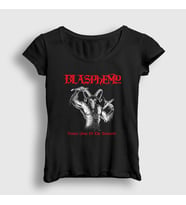 Presmono Kadın Siyah Victory Blasphemy T-Shirt 429158tt
