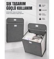 Duvara Asılabilir Katlanabilir Kirli Çamaşır Sepeti Geniş Hacimli Düzenleyici