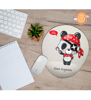 Kişiye Özel Panda Korsan Temalı Mouse Pad Bilek Destekli