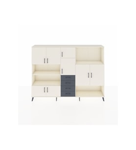 Arges Dolap 10 Raflı 4 Çekmeceli 8 Kapaklı 220x30x163 Aytaşı-Aytaşı/Antrasit