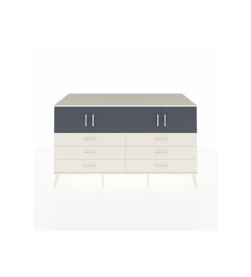 Kronos Konsol 2 Raflı 6 Çekmeceli 4 Kapaklı 176x59x99 Aytaşı-Antrasit/Aytaşı