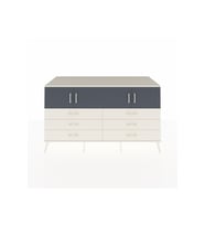 Kronos Konsol 2 Raflı 6 Çekmeceli 4 Kapaklı 176x59x99 Aytaşı-Antrasit/Aytaşı