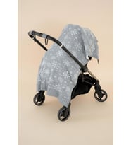 Chuba Çocuk Kar Desenli Triko Battaniye (85cmx120cm) Gri CHKIDS206