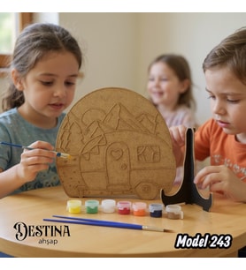 Destina Ahşap Mandala Boyama Seti- Ahşap Boyama-Model 243