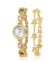 Polo Air Geometrik Kristal Taş Kordon 5 Taş Bileklik Kombin Gold Renk PL-1578B1 (Altın)