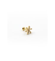 Zirkon Taşlı Kar Tanesi Tragus & Helix Piercing – Gold Kaplama, Anti Alerjik, 8 mm