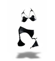 Mulvxbrf Brf02 Siyah Harness Takım Zincir Detaylı Suni Deri Bralet Set - Brf1220 (Mulvix)