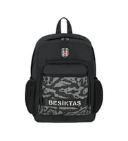 ME 25317 BEŞİKTAŞ KAMUFLAJ DESENLİ KOLON DETAYLI SIRT ÇANTASI (Siyah)