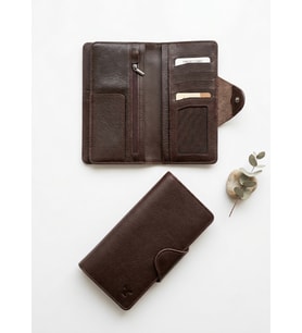 %100 Hakiki Deri Uzun Boy Trend Model Çok Gözlü Unisex Cüzdan