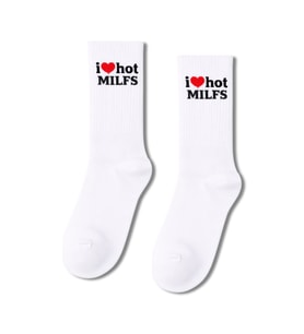 I Love Hot Mlfs yazılı Unisex Pamuklu  Çorap