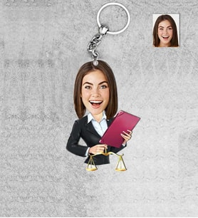 Kişiye Özel Avukat Kadın Ahşap Anahtarlık-3
