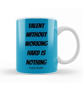 Cristiano Ronaldo Quotes Art Gift   Vintage Retro Style Kupa Bardak Porselen