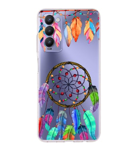 PrintiFy Tecno Camon 18P ile Uyumlu 1mm Slim Fit Nazar Boncuğu 6 Baskılı Şeffaf  Kılıf