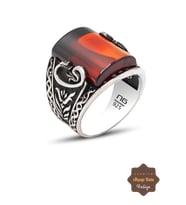 Yakut Taşlı Vav Model 925 Ayar Gümüş Erkek Yüzük 201023338