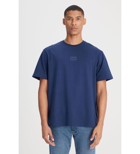 Lee Erkek Loose Fit Rahat Kesim Bisiklet Yaka Pamuk Lacivert T-shirt