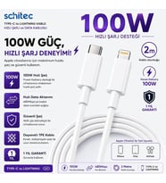 100W Type-C to Lightning Hızlı Data ve Şarj Kablosu 2 Metre Beyaz SX21