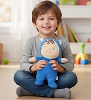 Sevimli Peluş Bebeto Bebek 30 cm Oyun ve Uyku Arkadaşı Çocuğa Hediye Oyuncak (Lacivert)