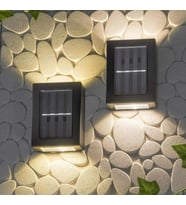 TechnoSmart 1Adet Modern Solar Çift Taraflı Duvar Lamba Güneş Enerjili Aydınlatma Dekorasyon Aplik