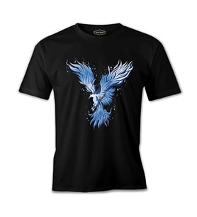 Blue Phoenix Bird Siyah Erkek Tshirt