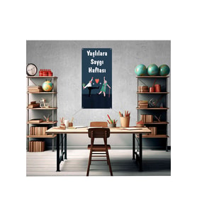 Yaşlılara Saygı Haftası TemalıFotoğraf Panosu Branda 100x200