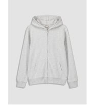 LCW Kids Gri Kapüşonlu Kız Çocuk Fermuarlı Sweatshirt