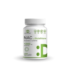 NA.C Supplement (N-Acetyl Cysteine) with Reduced Glutathione, 240 Capsules