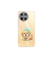 Realme 11 ile Uyumlu Splash Köpek Tasarımlı Şeffaf Silikon Kılıf