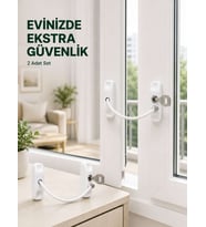 Çocuk Güvenliği İçin Kablolu Pencere Kilidi Anahtarlı Emniyet Aparatı 2 Adet