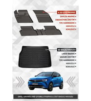 Sahler Opel Grandland 2017-2024 Uyumlu 4.5D Premium Havuzlu Oto Paspas ve Liner Marka 3D ÜST Bagaj Havuzu - Grandland