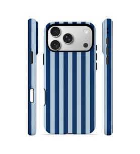 iPhone 17 Pro Max Vorian Çift Katmanlı MagSafe Kılıf Navy Riviera Stripe