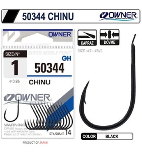 SİYAH ÇAPRAZ OLTA İĞNESİ OWNER 50344 CHINU NO:5/0