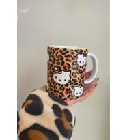Hello Kitty Leopar Kupa Bardak - Baskılı Kupa Bardak (Beyaz)